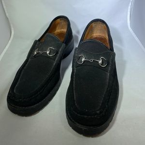 Gucci Suede Horsebit loafers size 9.5 black